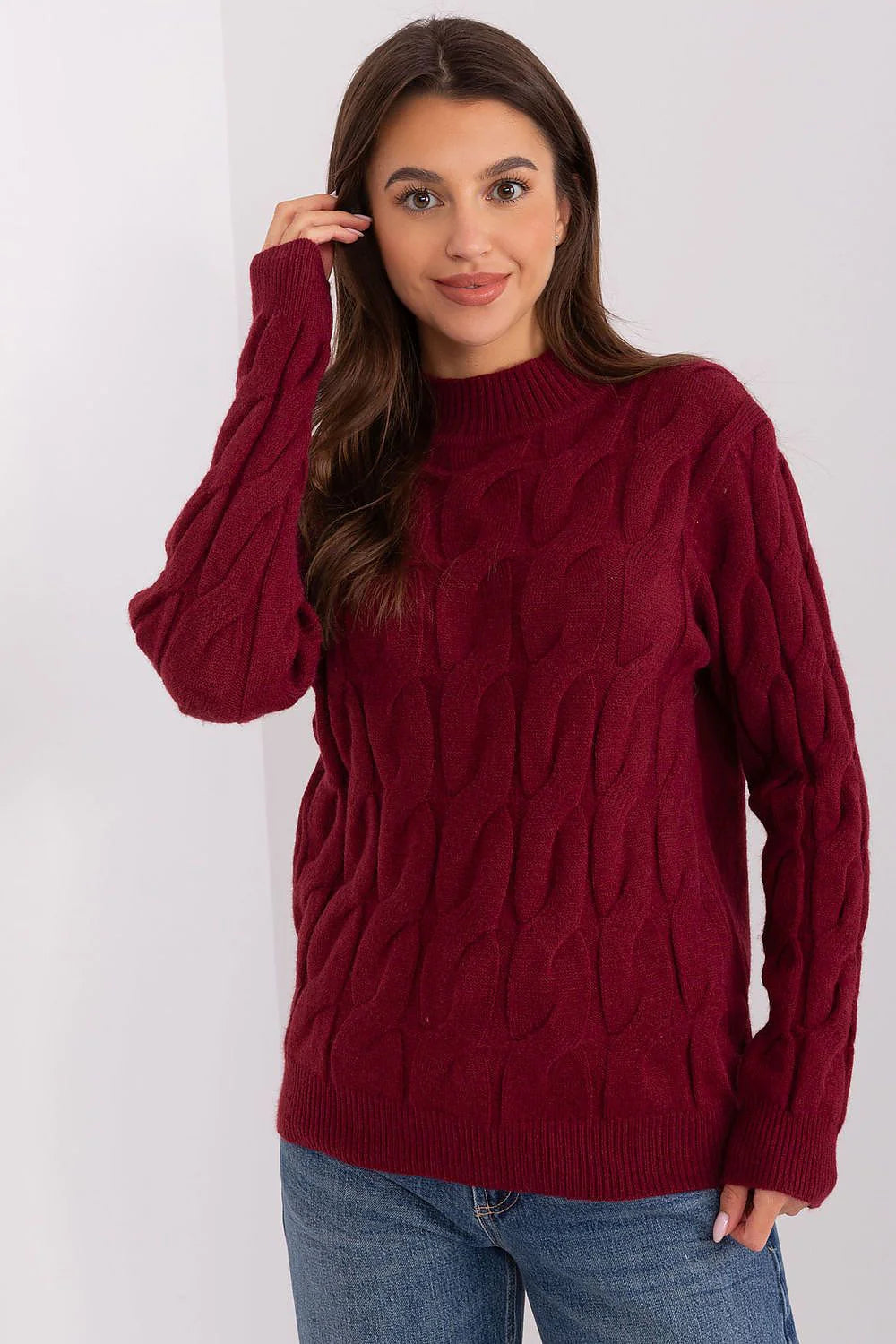 Elegant Women'S Textured Half Turtleneck Sweater