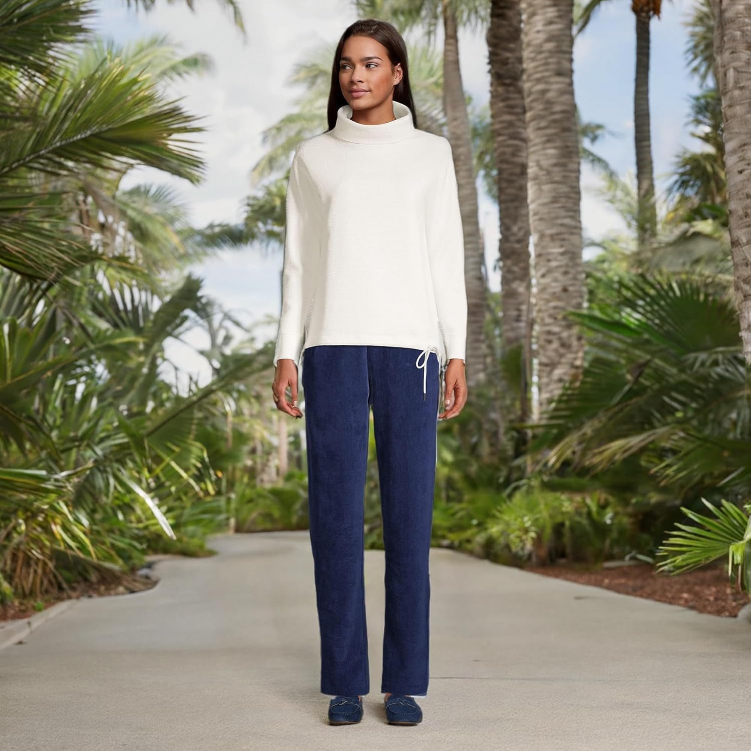 Women'S Sport Knit High Rise Corduroy Pants