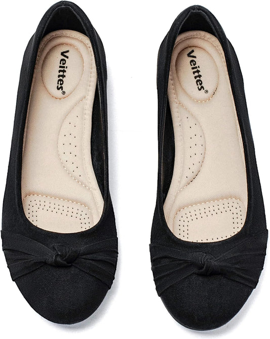 Women'S Wide Width Flat Shoes, Classic Soft round Toe Design Ballet Flats.