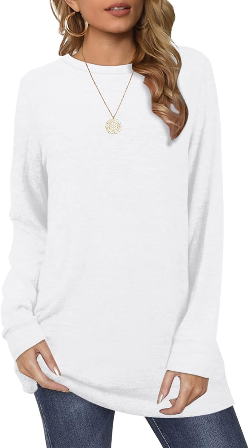 Sweatshirts for Women Crew Neck Long Sleeve Plain Fashion Casual Tops