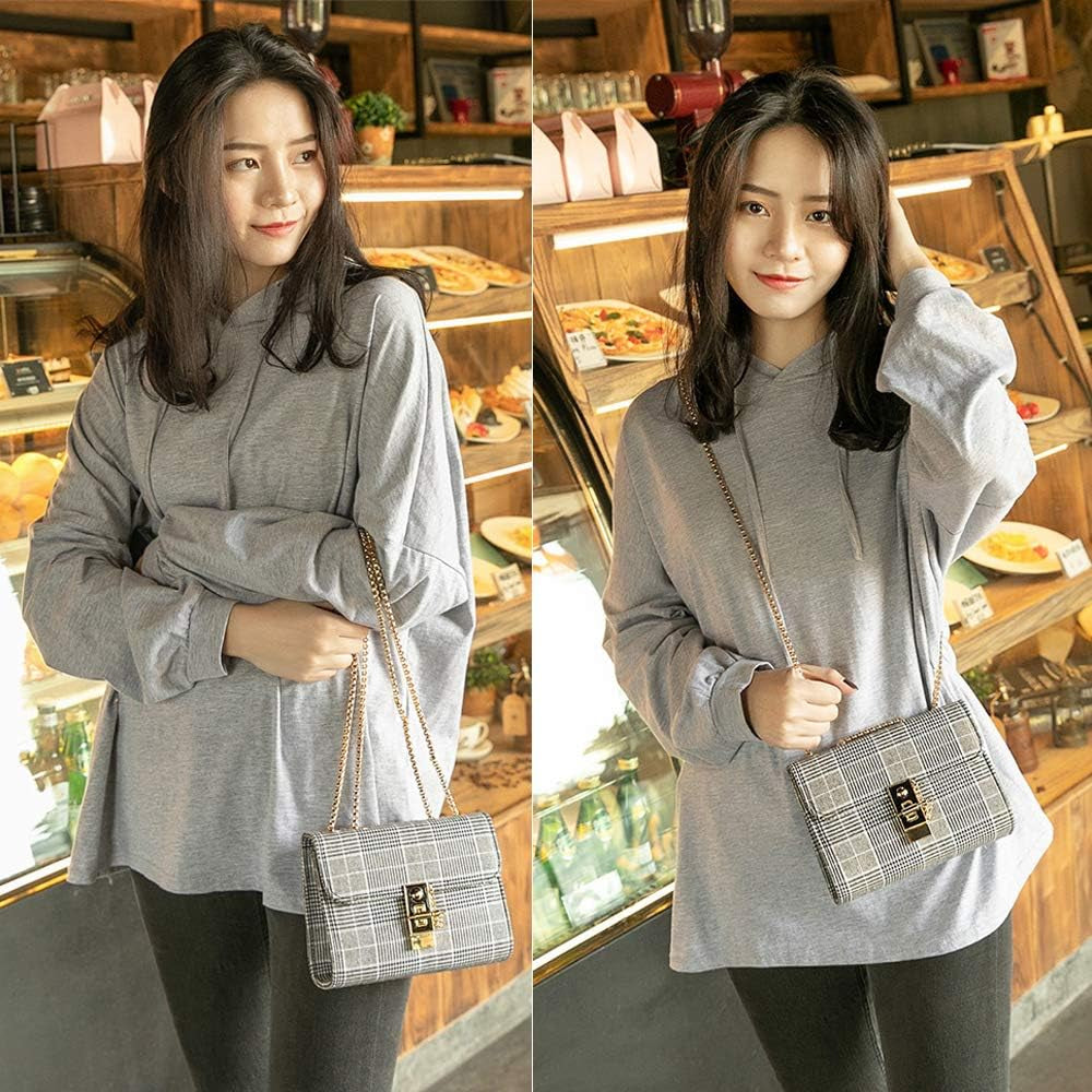 Small Crossbody Bag for Women, Cute Leather Clutch Purses for Girls, Mini Shoulder Bag with Chain Strap (Black1)