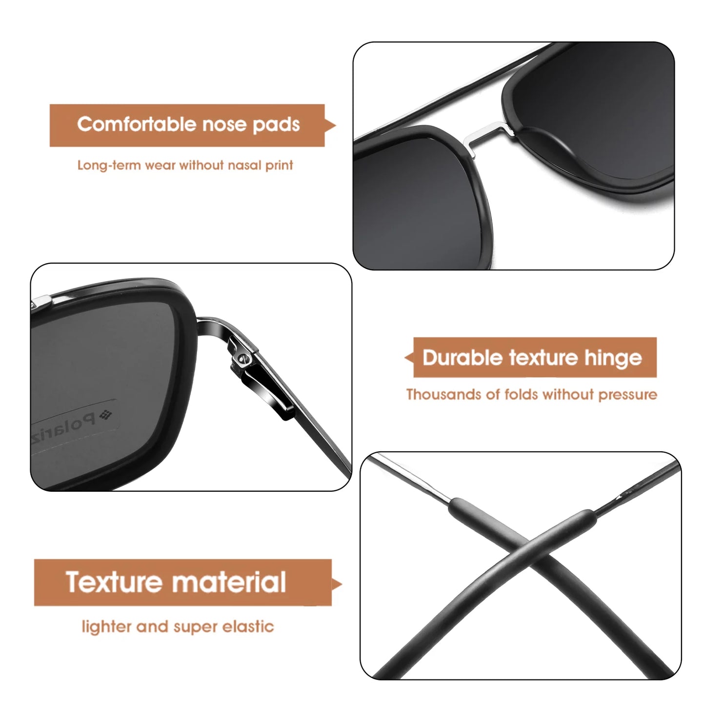 Sunglasses Classic Square Polarized for Women Men Retro Shades Sun Glasses