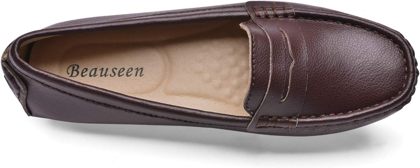 Women'S Genuine Leather Penny Loafers Classic Driving Moccasins Casual Slip on Comfort Women Loafer Shoes