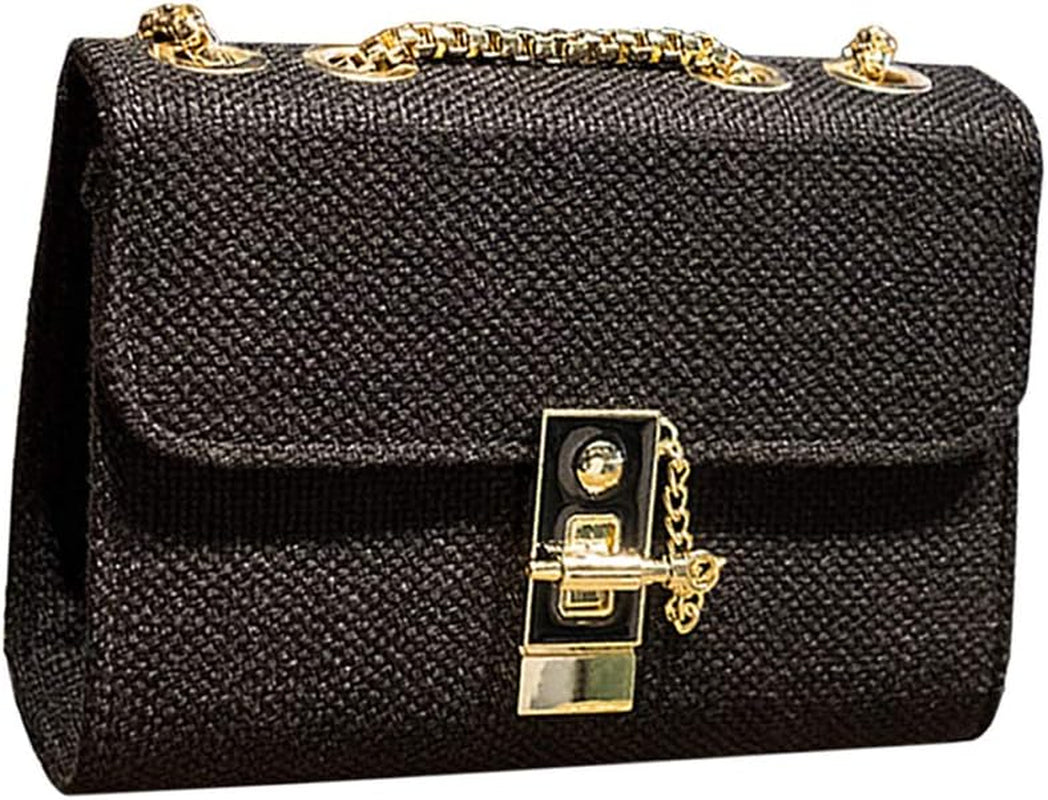 Small Crossbody Bag for Women, Cute Leather Clutch Purses for Girls, Mini Shoulder Bag with Chain Strap (Black1)