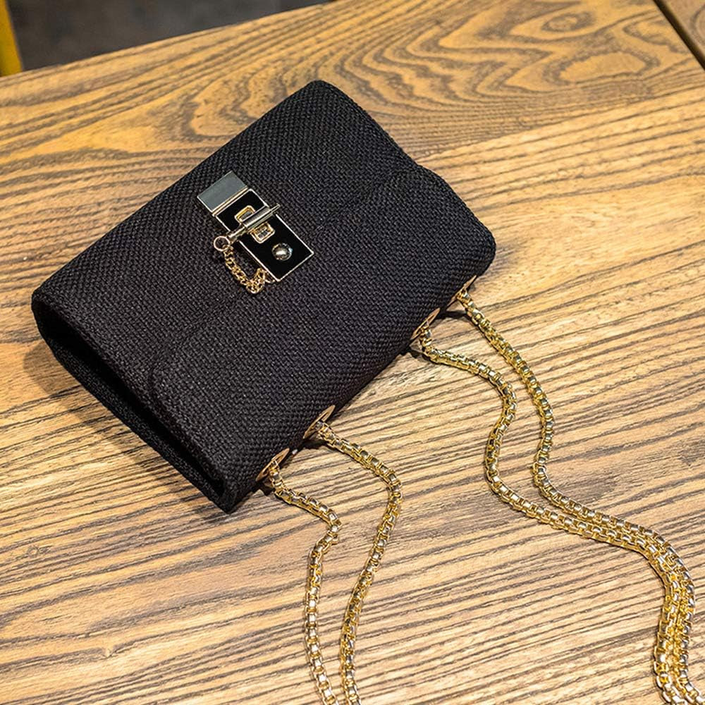 Small Crossbody Bag for Women, Cute Leather Clutch Purses for Girls, Mini Shoulder Bag with Chain Strap (Black1)