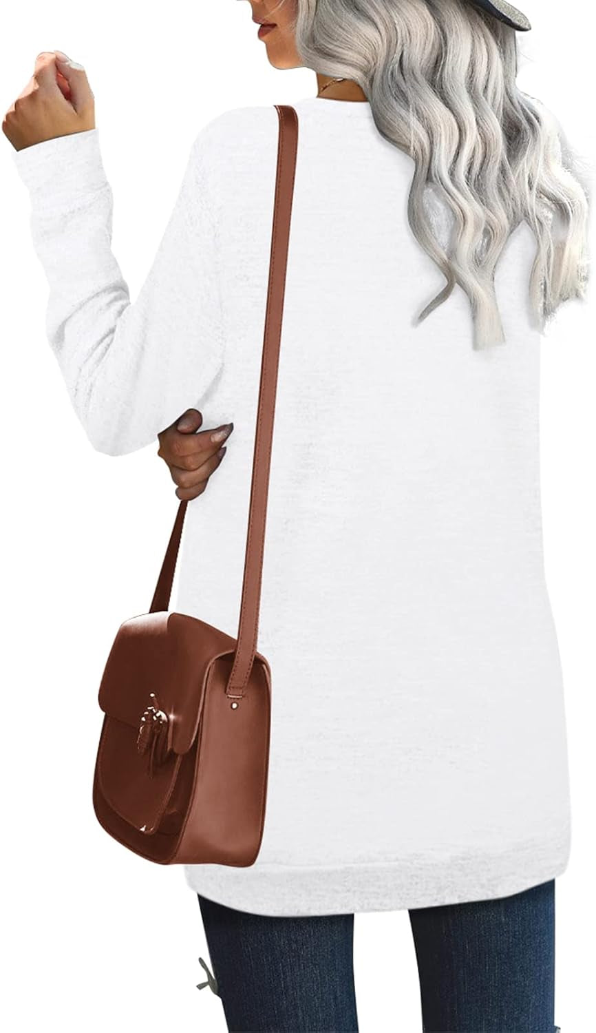 Sweatshirts for Women Crew Neck Long Sleeve Plain Fashion Casual Tops